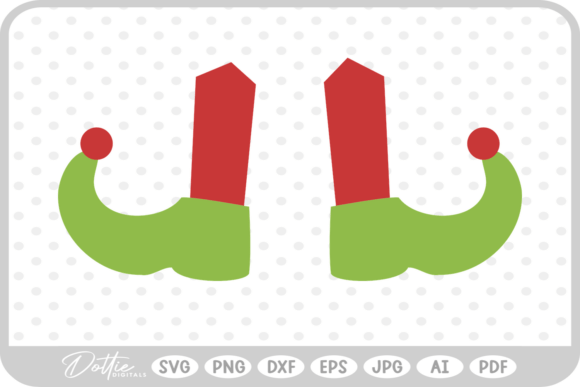 Christmas Elf Feet SVG PNG DXF: A Playful Graphic Design Asset for Seasonal Illustrations