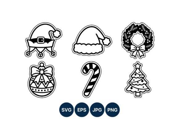 Christmas Holiday Black Line Art Icons: A Practical Illustrations Review for Digital Sellers