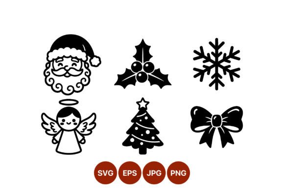 Christmas Santa Angel Holly Snowflake: A Versatile Illustration for Holiday Branding