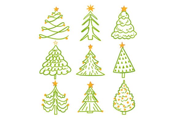 Christmas Tree Illustrations for Real Crafting Projects
