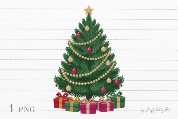 Christmas Tree PNG Sublimation Clipart for Festive Branding and Packaging