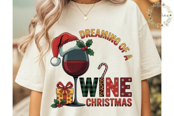 Christmas Wine Sublimation Design: A Festive Illustration for Craft Creators