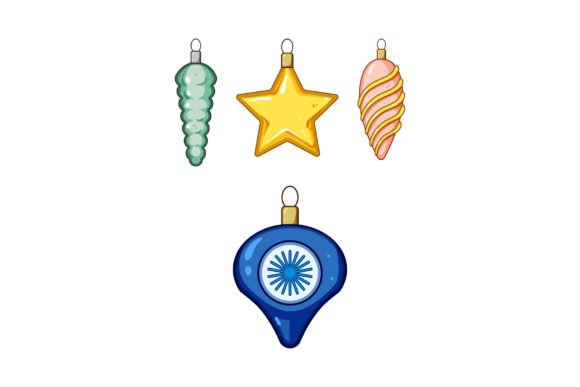 Colorful Christmas Tree Ornaments Decora Illustrations for Crafters