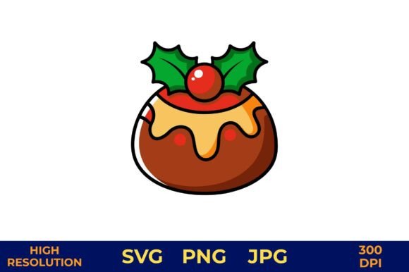 Festive Christmas Pudding Dessert Illustrations: A Designer’s Holiday Asset Review
