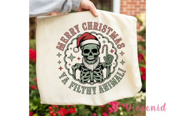 Filthy Animal Skeleton Christmas PNG: A Bold Illustration for Creative Branding