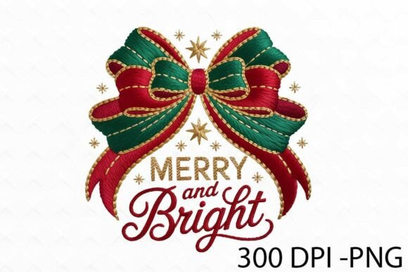 Merry Christmas Bow PNG Design for Creative Marketplace Listings