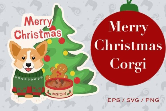 Merry Christmas Corgi Illustrations for Seasonal Design Projects
