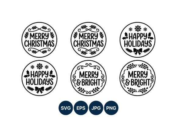 Merry Christmas Happy Holidays Illustrations for Polished Content Publishing