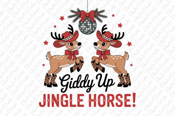 Preppy Cowgirl Christmas Illustrations for Local Business Branding