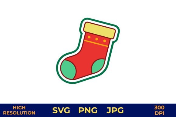 Red and Green Christmas Stocking Vector Review for Real Projects