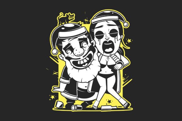 Twisted Christmas Party Illustrations: A Festive Design Asset for Bold Campaigns