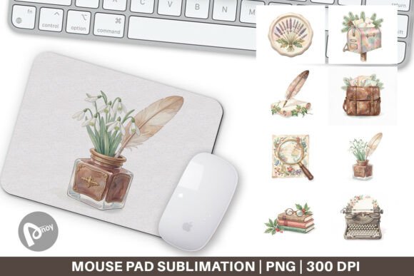 Victorian Christmas Mouse Pad PNG Design: A Festive Illustration for Nostalgic Branding