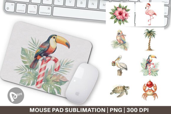 Vintage Tropical Christmas Mouse Pad PNG: A Designer’s Practical Take