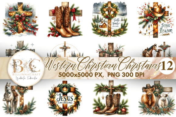 Western Christian Christmas PNG Bundle Review for Digital Sellers