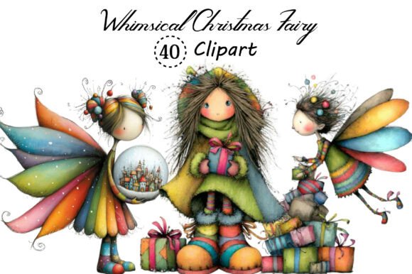 Whimsical Christmas Fairy Clipart Bundle: A Sparkle for Your Design Projects